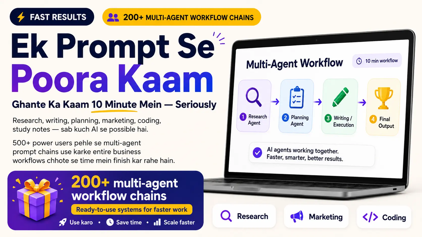 Ek Prompt Se Poora Kaam — Multi Agent Workflow